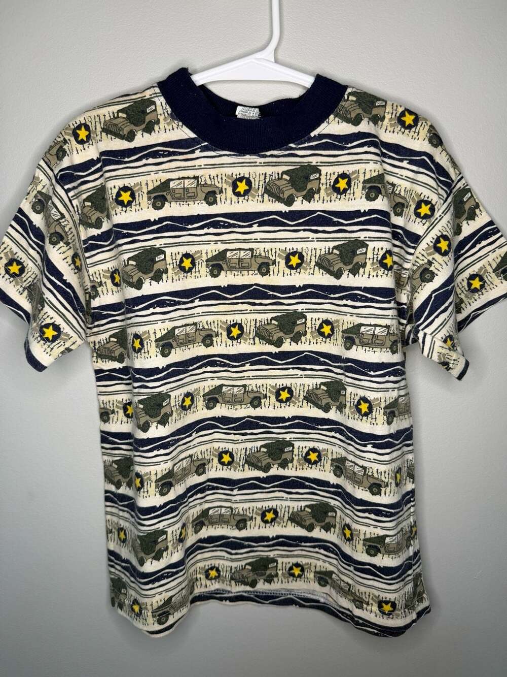 Garanimals Military Jeep Car Print Shirt Size 6 Striped